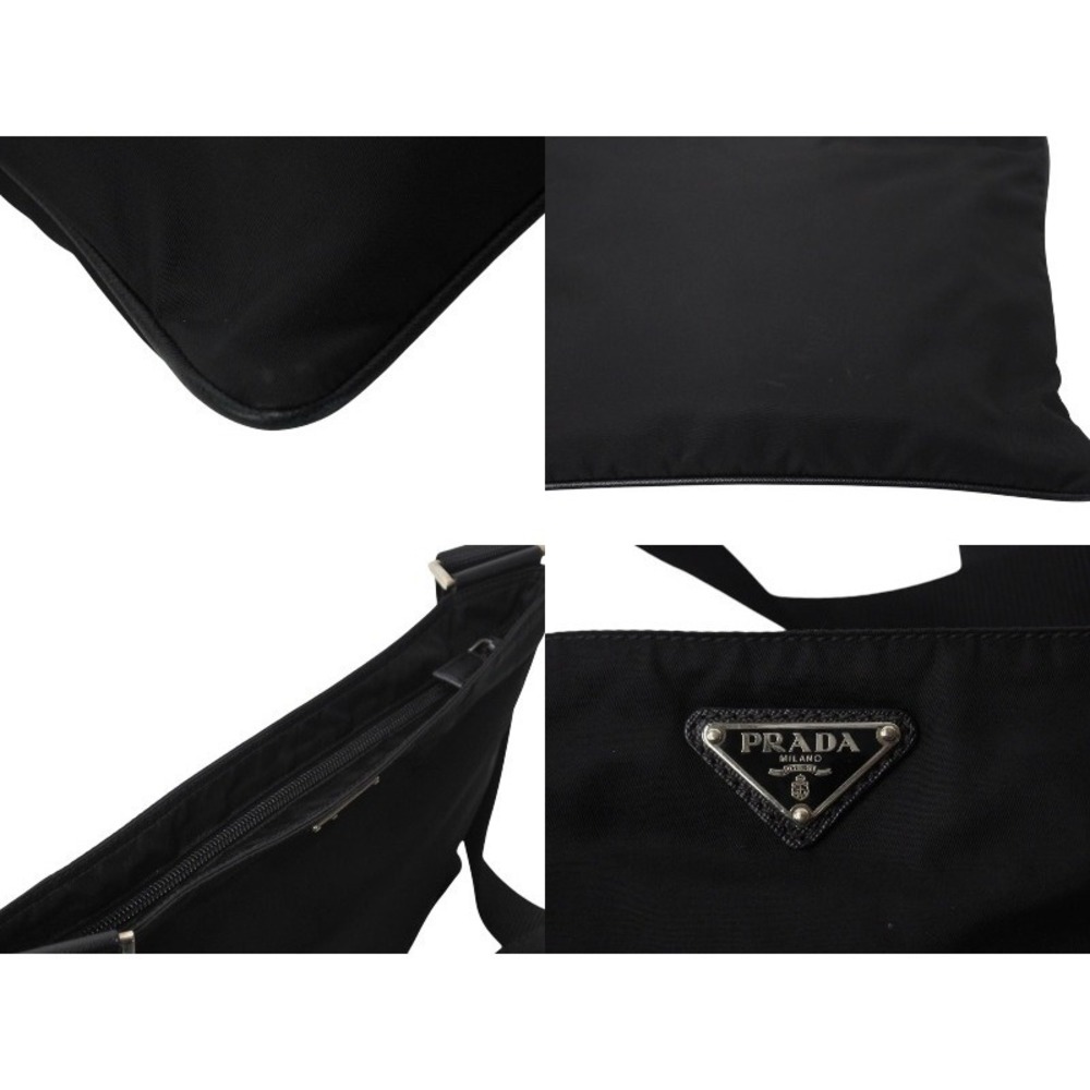 Prada Black Black Shoulder Bag Nero Logo - Picture 6 of 8